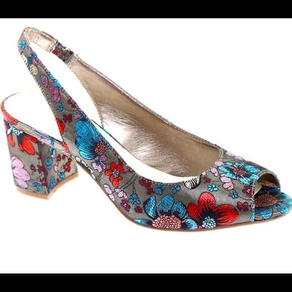Anne Klein iflex Maurise Floral Sling Back Shoes Sz 7.5 - Picture 1 of 14